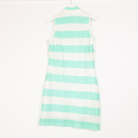 Sail to Sable Green and White Halter Sheath Dress - Picture 5 of 7